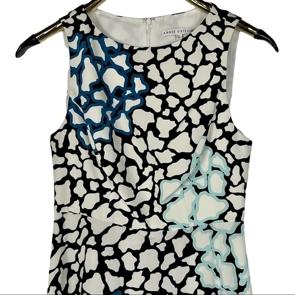 ANNIE GRIFFIN MAMIE GIRAFFE PRINT SILK SLEEVELESS FIT AND FLARE DRESS - Picture 4 of 12